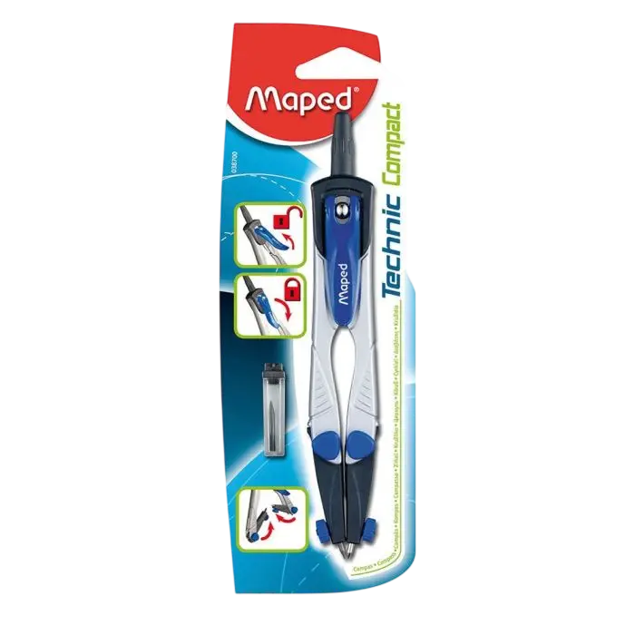 Kit Compas MAPED avec Système de Verrouillage Breveté  Compas Mine et Etui de Mines